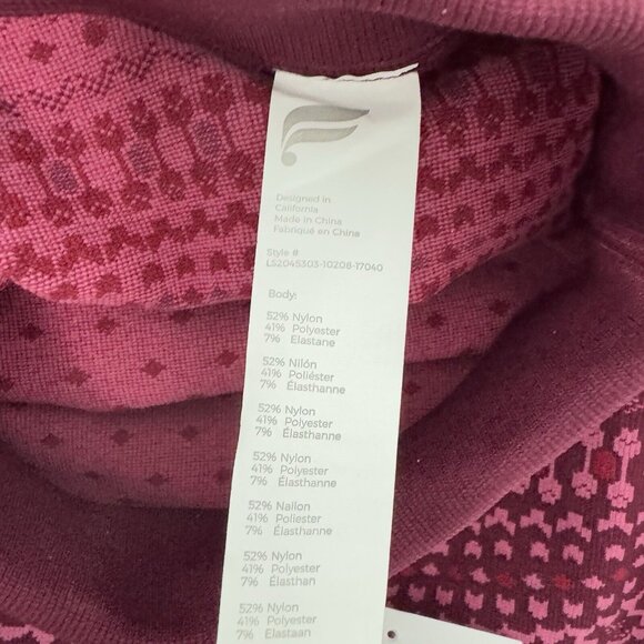 Fabletics women's cropped holly seamless long sleeve top merlot long size M - Picture 7 of 12